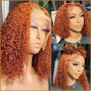 WigFinds Co. Fashion Short Curly Hair, African Jerry Curl, Fluffy & Natural, Lace Front Synthetic Full Wig for Women