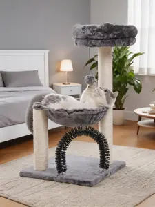 2026 Multi-Level Cat Tree with Hammock, Scratching Posts & Arch Groomer