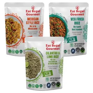 Eat Regal Microwave Rice – 3 Flavor Variety Pack: Mexican, Veg Fried & Cilantro Lime -Ready in 1.5 Minutes –8.8oz (Pack of 6) | Microwavable & Easy to Eat Food