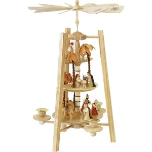 Alexander Taron 15918 Richard Glaesser 3-Tier Pyramid Nativity Religious Ornament, Home Decor, Gift for Home Supplies, Decoration