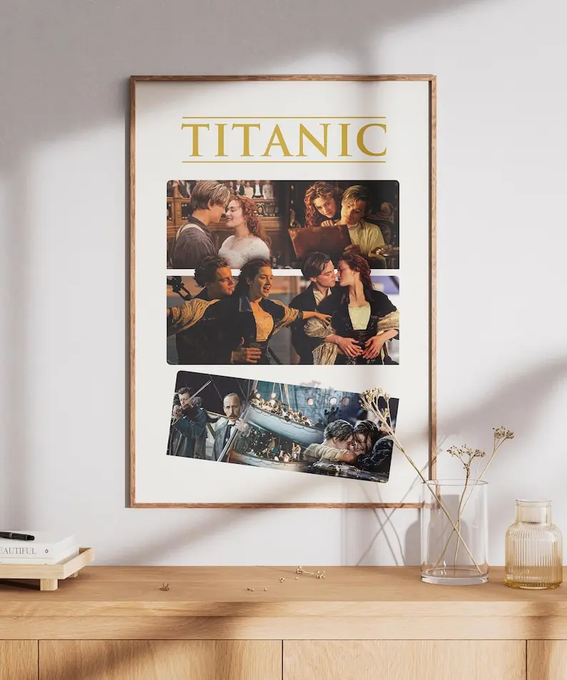 Titanic Poster, Movie Poster, Minimalist Print, Movie Wall Art, Movie Gift, Decor Room