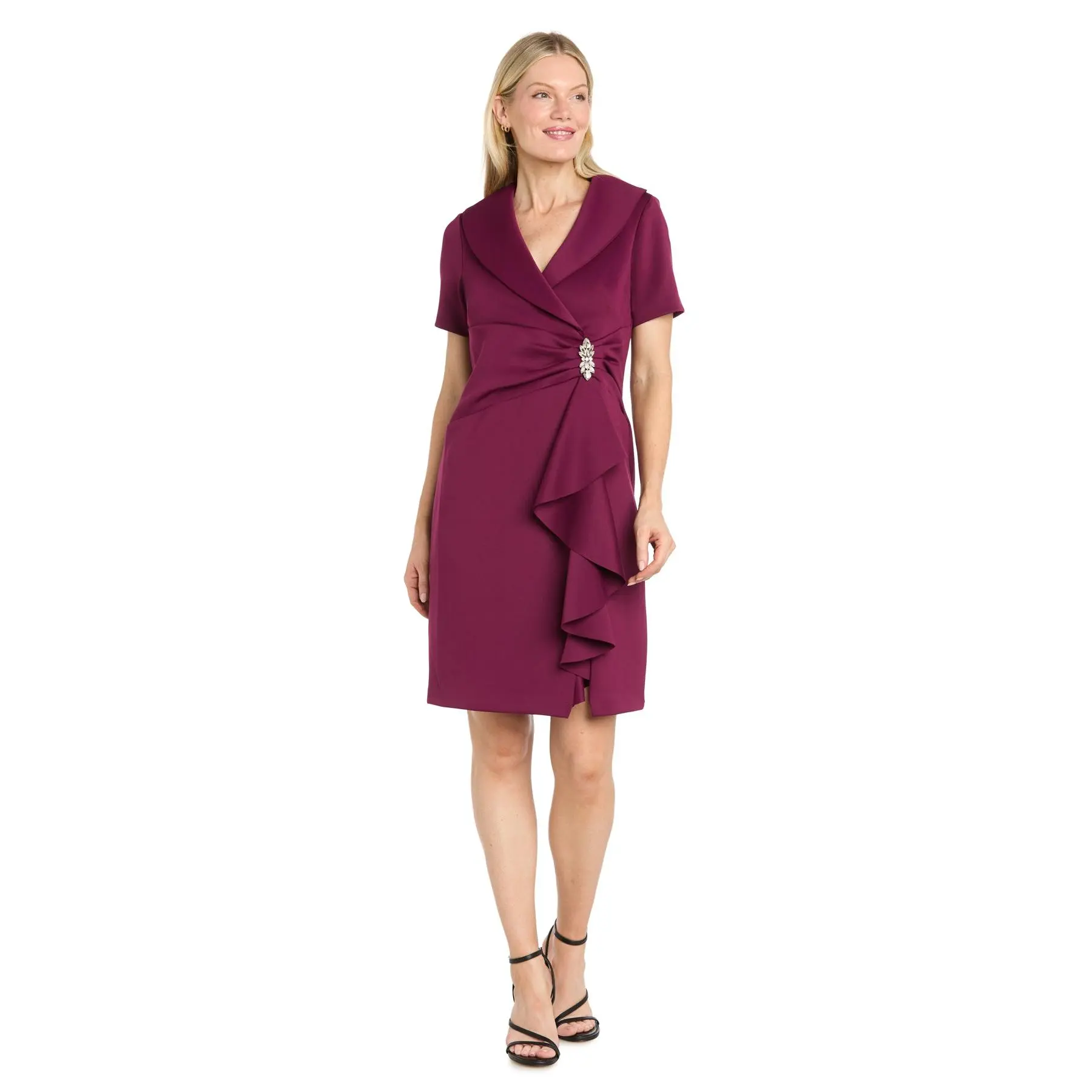 Cascade Ruffle Scuba Dress