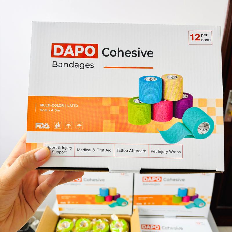 [48Packs] Dapo Self-Adhesive Sports Bandage 2 Inch x 5 Yard for ankle, knee, and wrist protection and sports training support, breathable, stretchy, good quality.