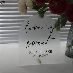 Acrylic Wedding Decoration Sign with Stable Stand, Signature Guest Book, Wedding Memorial Reception Decorative Marker