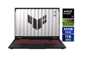 ASUS TUF Gaming A16 - 16" WQXGA 165 Hz - AMD Ryzen 7 260 - GeForce RTX 5060 Laptop GPU - 32GB Memory DDR5 5600 - 1TB PCIe SSD - Windows 11 Home  (90NR0KV1-M00170 )