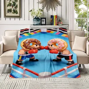 Donut Boxers Meme Blanket: The Viral Funny Food Fight Throw Blowing Up TikTok, Ultra Soft Plush Fleece Blanket Printed In USA For Donut Lovers & Meme Enthusiasts