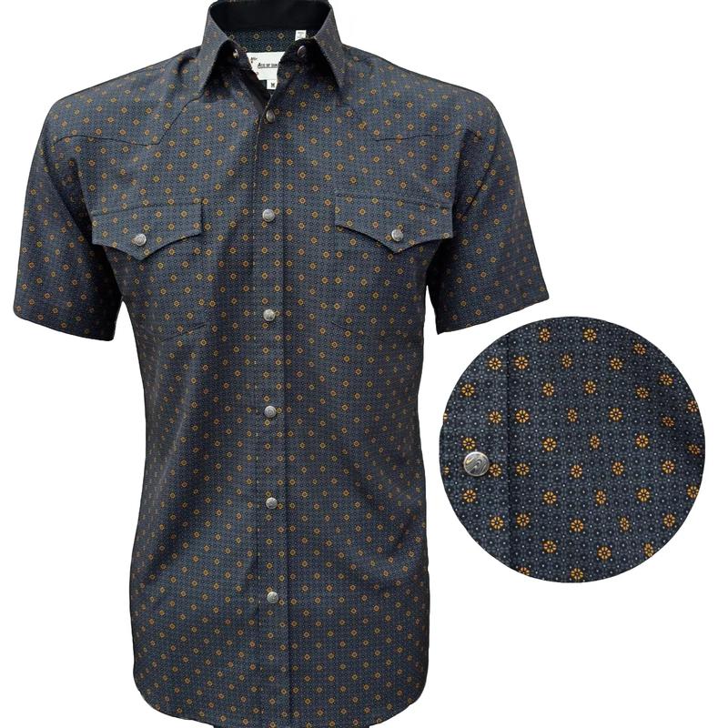 Men's Black Short Sleeve Button Up Shirt