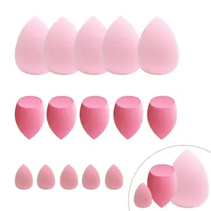 15 Pcs Beauty Blender Makeup Sponge Set for Liquid, Cream, and Powder - Multi-Colored Pink