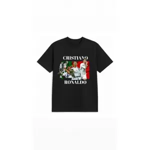 Ronaldo CR7 Champions League Trophy Vintage Inspired Graphic Printed T‑Shirt Retro Acid Snow Wash Oversized Heavyweight Cotton Short Sleeve Top Soccer Football Legend Hip Hop Streetwear Trendy Casual Daily Sports Wear Unisex Fashion Accessories Tee For Me