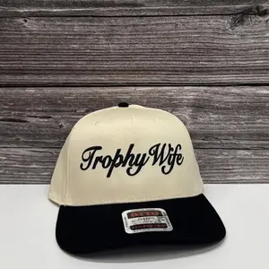 Trophy Wife Embroidered Hat, Two Tone Baseball Cap, Funny Wifey Statement Gift