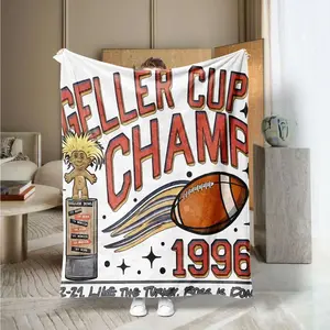 Geller Cup Champion Print Blanket, Soft Comfortable Portable Throw, Indoor Leisure Outdoor Activities, Multi-Functional Gift