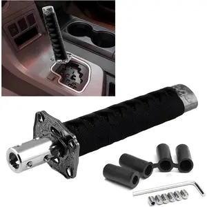 Samurai Sword Shift Knob, Automotive Katana Manual Transmission Gear Shift Handle, Universal Aluminum Alloy Stick Shift Knob for Most Manual Vehicles, Car Accessories (Black)