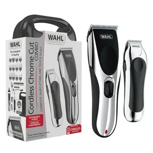 Cordless Chrome Pro Stainless Steel Hair Clippers for Men, Battery Trimmer Combo – Model 3026590, for Full Haircuts & Touch-Up Trims