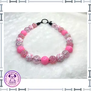 "Bubblegum Ice Cream" Chunky Glam Bead Collar (18 Inches)