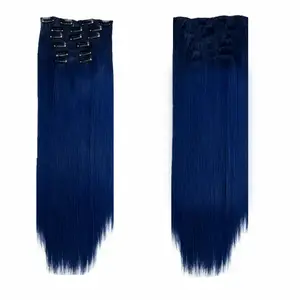 Aluna Hair 6pcs Clip in Hair Extensions 24 inch 145g Long Straight Synthetic Hairpiece and Secure Clip Lightweight, Silky & Blends for Women Summer Vibes