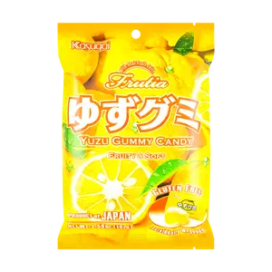Kasugai Japanese Yuzu Fruit Gummy Candy - 102g, Gluten-Free, Authentic Japanese Snack