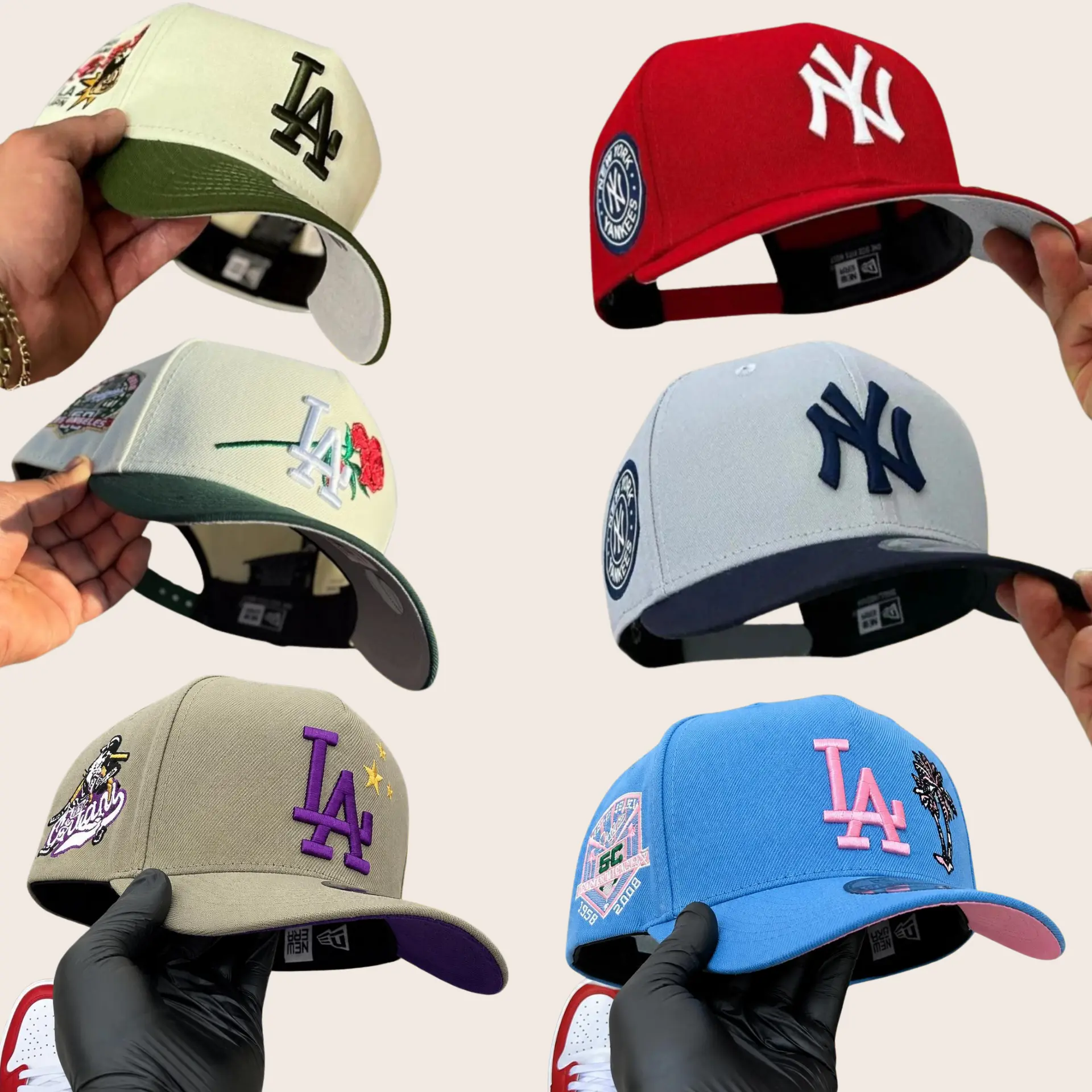 New Era MLB Yankees Dodgers 9FORTY Adjustable Baseball Cap for Men & Women – Official Team Logo Baseball Hat, Raised Embroidered Logo, Structured Crown, Curved Brim Snapback, Everyday Ball Cap, Casual Streetwear, Baseball Fan Favorite