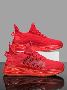 1 Pair 4-Color Running Sneakers, Sports Shoes (36-46 Full Sizing) - Flyknit Breathable Upper + Air Cushion Outsole, For Daily Casual & Multi-Occasion Outfits, Light-Transmitting Breathable, Comfortable Lining, Wear-Resistant & Anti-Slip, Trendy