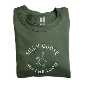 Silly Goose on the Loose Embroidered Crewneck