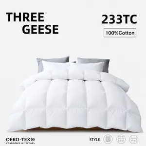 ThreeGeese Premium Goose Down & Feather Duvet Insert California King – 600TC Organic Cotton Down-Proof Shell with 8 Corner Tabs, All Season Puffed Quilt, RDS OEKO-TEX GOTS Certified, Machine Washable, White