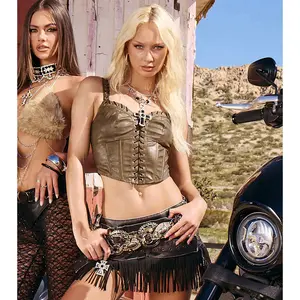 Street Siren Faux Leather Corset Top