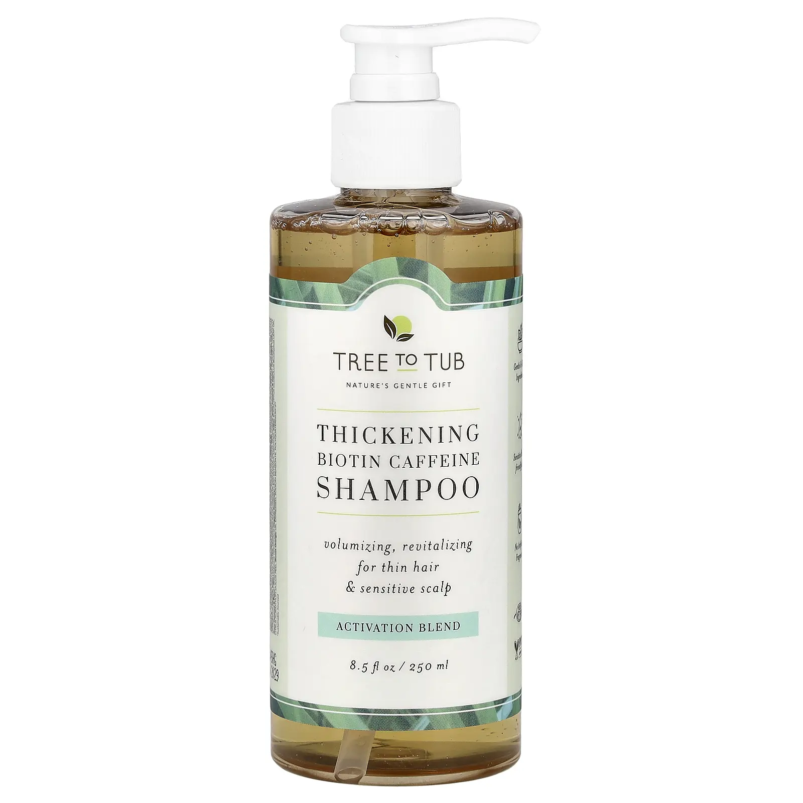 Tree To Tub Thickening Biotin Caffeine Shampoo, Activation Blend , 8.5 fl oz (250 ml)