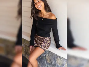 Leopard Print Satin Mini Skirt