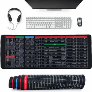 Large Mouse Pad With Shortcut Keys, 31.5 X 11.8 / 35.4 X 15.7 Inches Rubberized Non-Slip Shortcut Keys; Excel/Laptop Desktop Pad With Office Software Shortcut Key Icons; Extended Mouse Pad