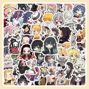60pcs Cute Cartoon Anime Demon Slayer Anime Stickers Decoration Laptop Phone Suitcase Notebook Label Stationery Sticker