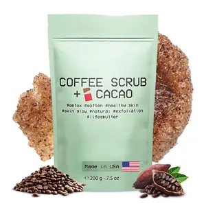 Life’s Butter Exfoliating Coffee Scrub with Cacao - Made in USA - Body Scrub for Cellulite & Stretch Marks, Smoother, Softer Skin – 100% Natural with Shea Butter & Almond Oil
