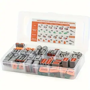 Deutsch Dt Series Wire Connector Kit, 188pcs Set Dt06-2/3/4/6s & Dt04-2/3/4/6p, Automotive Sealed Plug with Pins Box