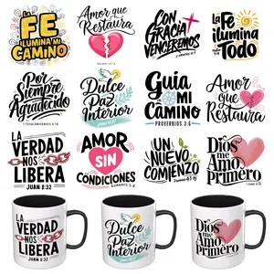 Letter Pattern UV DTF Cup Sticker, 12pcs/set Waterproof UV DTF Transfer Sticker, DIY Decorative Sticker, Decal Sticker for Glass, Mug, Window, Flat, Cabinet, Insulated Cup