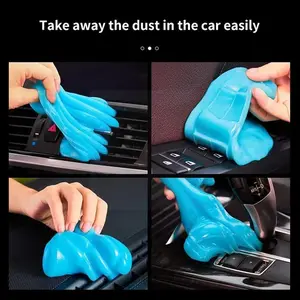 Car Interior Cleaning Glue Universal Magic Sticky Dust Dirt Cleaner Soft Gum Gel For Pc Keyboard Cleaning Tools Blue Yellow