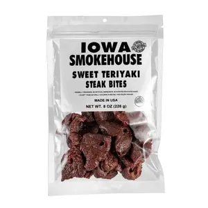 8 oz Steak Bites Sweet Teriyaki - All Natural & Gluten Free - 9g of Protein, All USA Beef - 8 Oz (resealable bag)