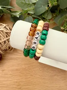 Roar into Style: Stackable Wild Animal Bracelets - Stretchy, No Clasp Design