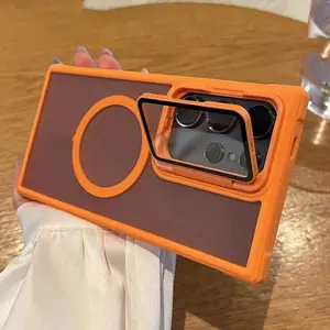 Camera Lens Kickstand Protective Cellphone Case For Samsung S25 FE S23 S24 FE S24 Ultra S25 Plus 5G Magnetic Hard Cover