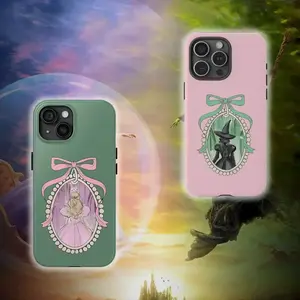 Wicked Musical Change For Good Pink And Green Witch Theatre Broadway Movie Graphic Art Trendy Tough Phone Case. Magical Fantasy Aesthetic Heavy Duty Shockproof Protective Smartphone Cover for iPhone 17 Pro Max 16 Air 15 14 13 12 11.