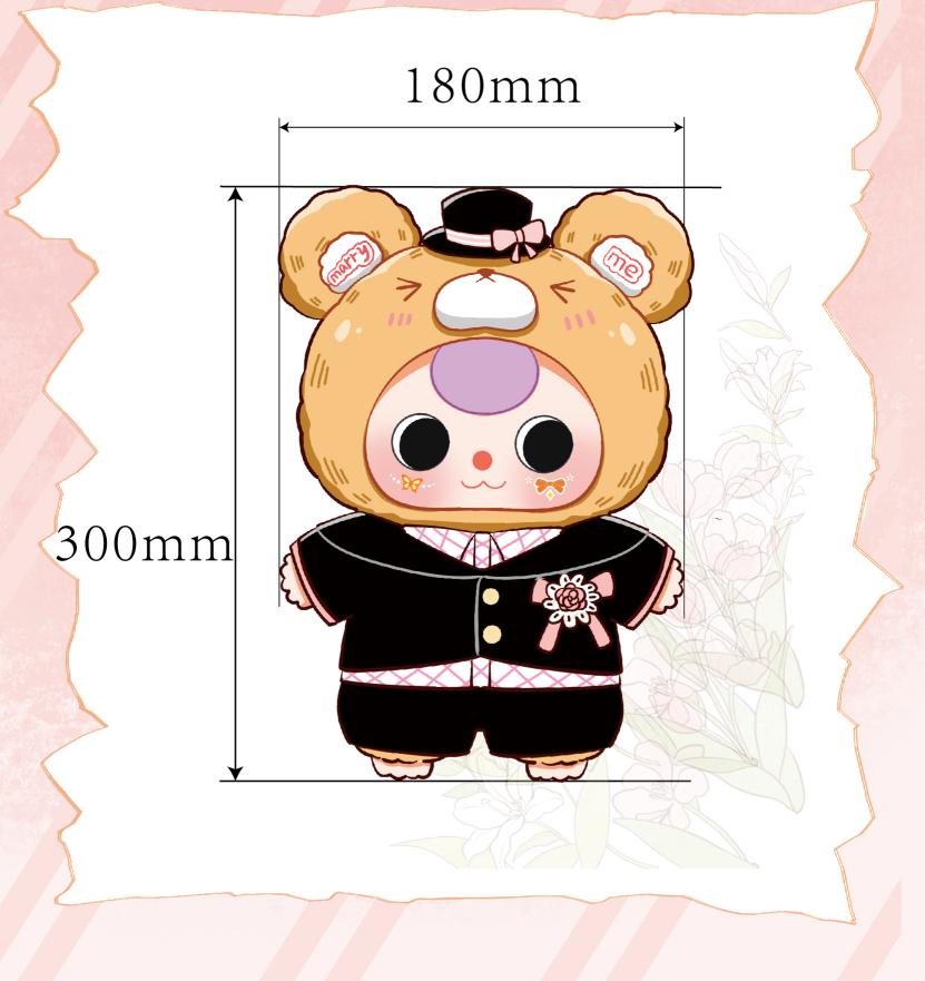 Baby three Lovely Wedding 400% Series Blind Box |Kawaii Bunny Collectible | Town Theme Decor+Emotional Companion