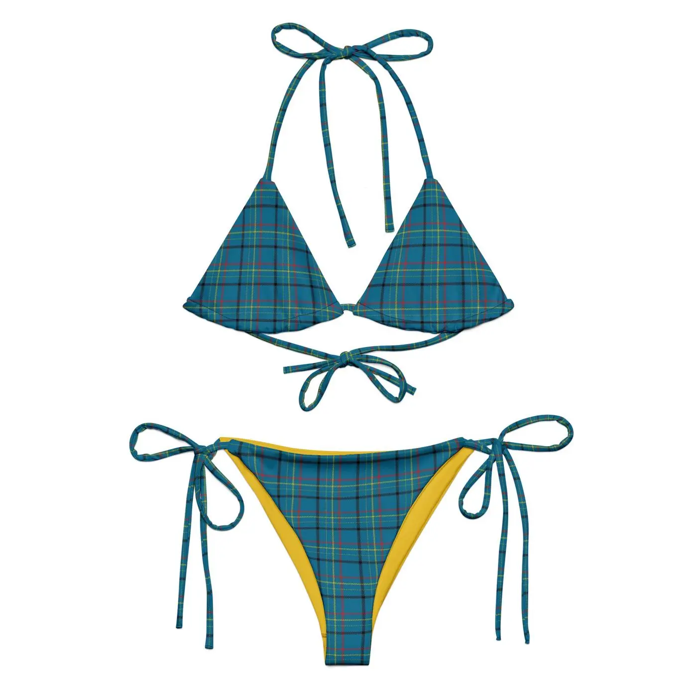 Blue Vichy Bikini and Tartan Pattern Bikini - Stylish Swimwear for Summer