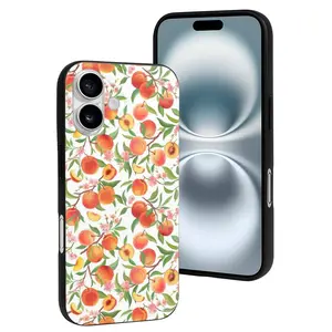 Compatible with Iphone 16 Case Cute - Fruits Peach2 Soft Silicone Case Compatible with Iphone 16 Phone Case for Women Men