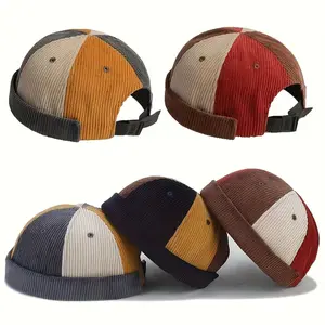 1pc Corduroy Peasant Hat Brimless Four Seasons Hat