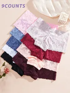 Tiktok Bestseller French Lace Patchwork Floral Panties Set of 9, Breathable Non-Sweaty, Multiple Colors Available, Essential for Hot Girl Wardrobe