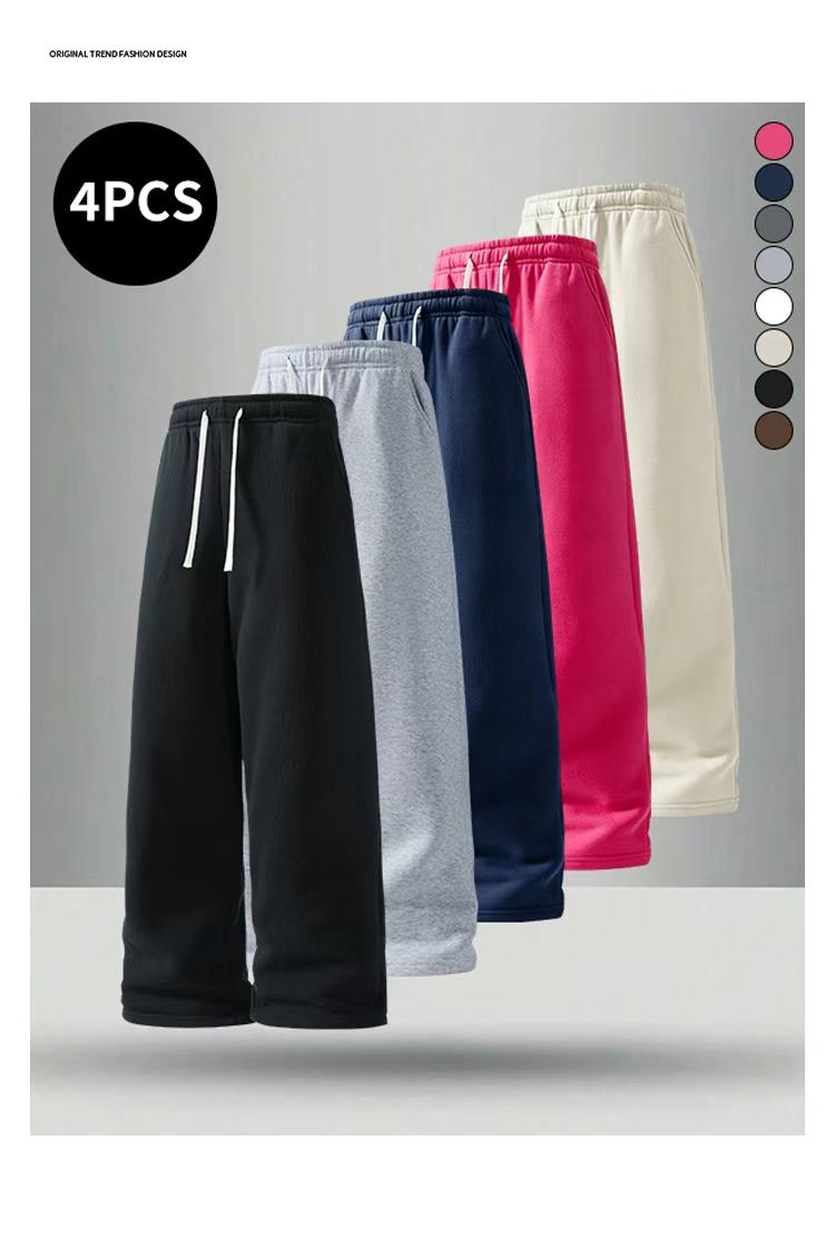3-pack men’s lightweight casual sweatpants, loose yet well-structured fit—comfortable for summer sports, home wear, and shopping.