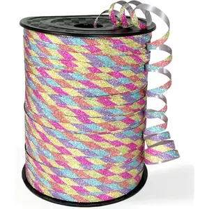 500 Yard Curling Ribbon Rainbow Glitter Curly Ribbons for Gift Wrapping Balloon String Thin Gift Wrap Ribbon for Valentine's Day Wedding Birthday Party Christmas Decorations