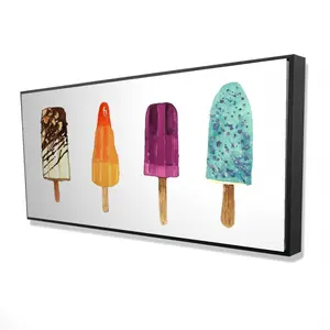 360 Stand Iced Lollipop Framed Wall Art - 24x48 in Beige, Photo Dump Design Artwork, Creative Modern Decoration, Home Decor Gift for Kids’ Rooms, Home Supplies Poster & Print