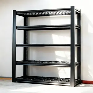 5-Tier Adjustable 72"H Metal Garage Shelving - Airflow Design, Double-Layer Reinforced Support - Home Organizer Utility Rack for Garage, Warehouse, Storage Room