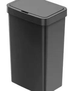 13.2 Gallon Plastic Motion Sensor Kitchen Trash Can, Black