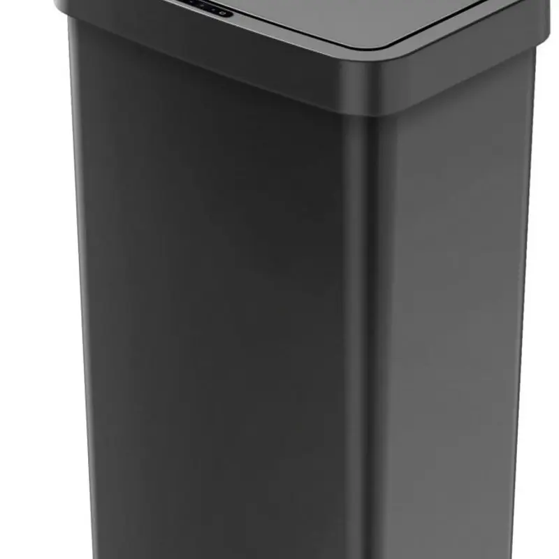 13.2 Gallon Plastic Motion Sensor Kitchen Trash Can, Black