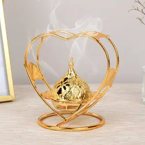 Simple Creative Heart-Shaped Aromatherapy Burner Iron Art Desktop Ornament Decoration Living Room Air Purification Incense Burner
