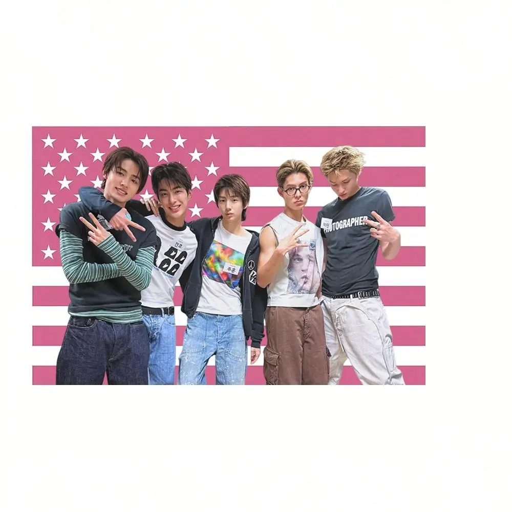 Inspired Idol Group All Members Print Tapestry, Lightweight Foldable Home Wall Decor Photo Backdrop, Fan Welfare Gift, Home Inspo